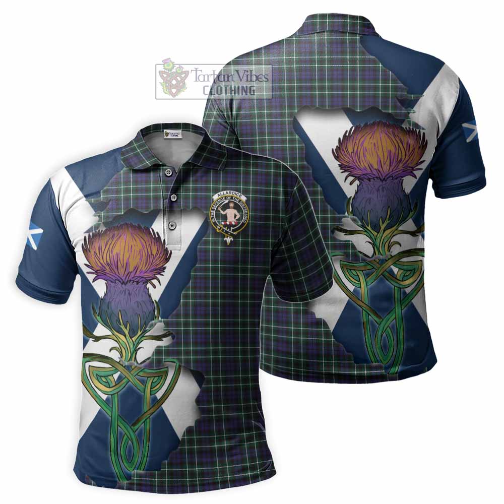 Tartan Vibes Clothing Allardice Tartan Family Crest Polo Shirt Scottish Thistle Celtic Inspired