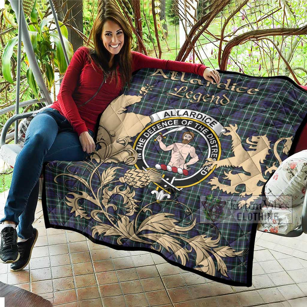 Tartan Vibes Clothing Allardice Tartan Quilt with Family Crest and Scottish Symbol Style