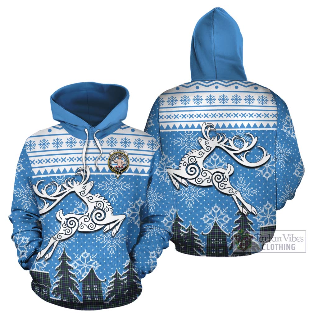 Allardice Clan Christmas Cotton Hoodie Celtic Reindeer Style Zip Hoodie - Tartan Vibes Clothing