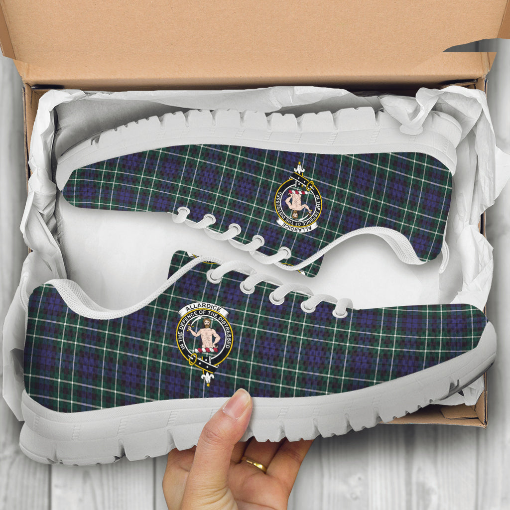 Allardice Tartan Sneakers with Family Crest - Tartan Vibes Clothing