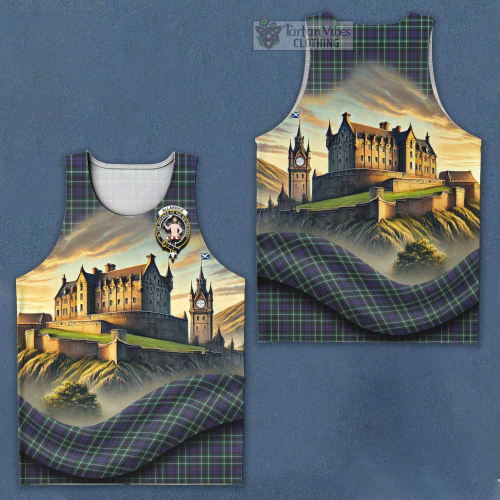 Allardice Tartan Family Crest Men's Tank Top with Scottish Ancient Castle Style - Tartan Vibes Clothing