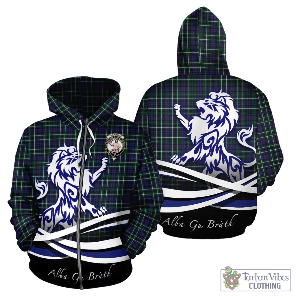 Allardice Tartan Hoodie with Alba Gu Brath Regal Lion Emblem - Tartan Vibes Clothing