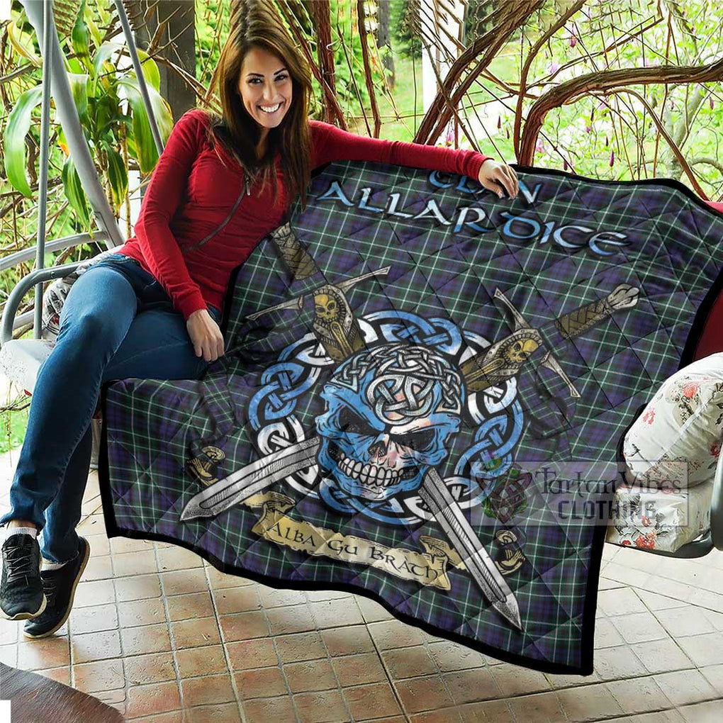 Allardice Tartan Quilt with Celtic Skull Alba Gu Brath Style - Tartan Vibes Clothing