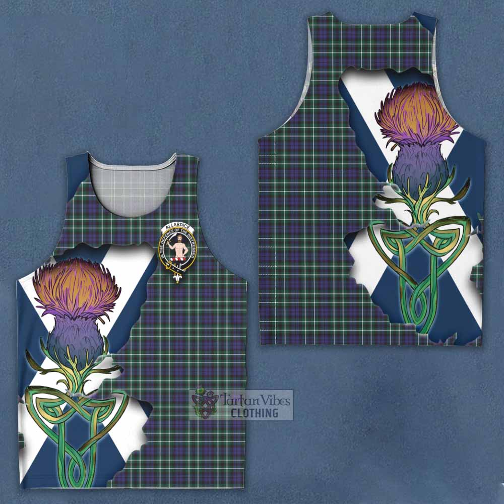 Tartan Vibes Clothing Allardice Tartan Family Crest Men's Tank Top Scottish Thistle Celtic Inspired