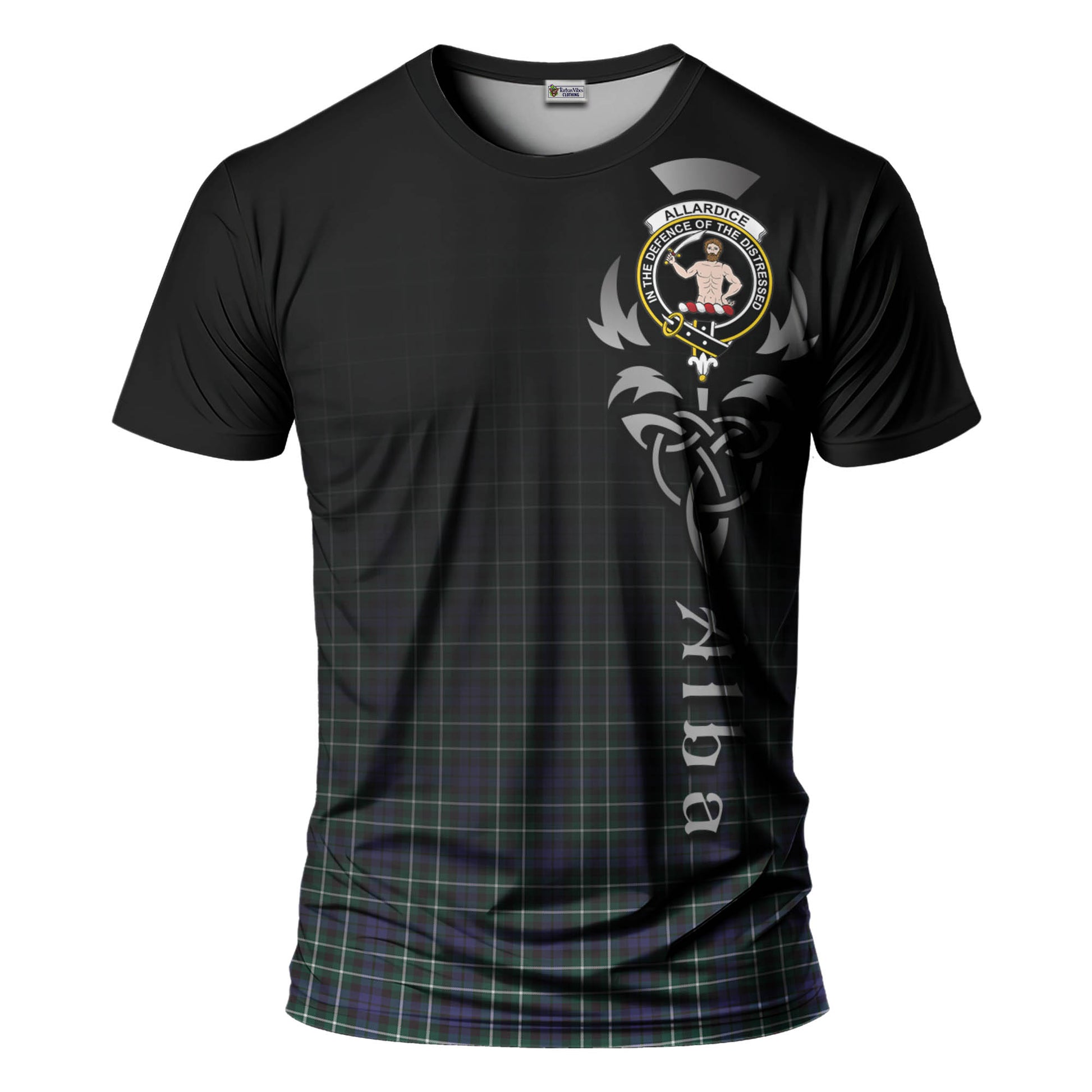 Tartan Vibes Clothing Allardice Tartan T-Shirt Featuring Alba Gu Brath Family Crest Celtic Inspired