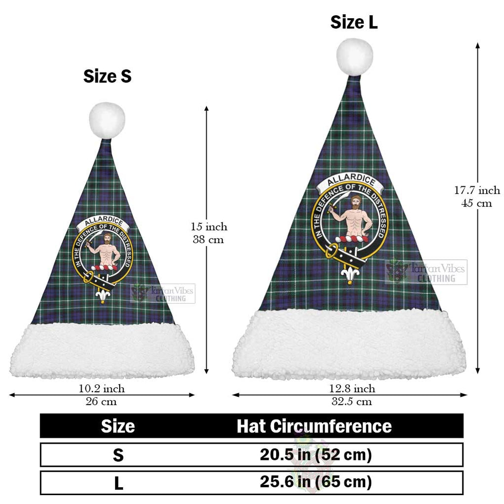 Tartan Vibes Clothing Allardice Tartan Christmas Santa Hats with Family Crest