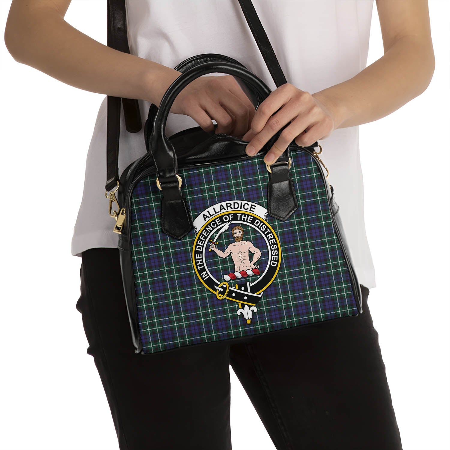 Allardice Tartan Shoulder Handbags with Family Crest - Tartanvibesclothing