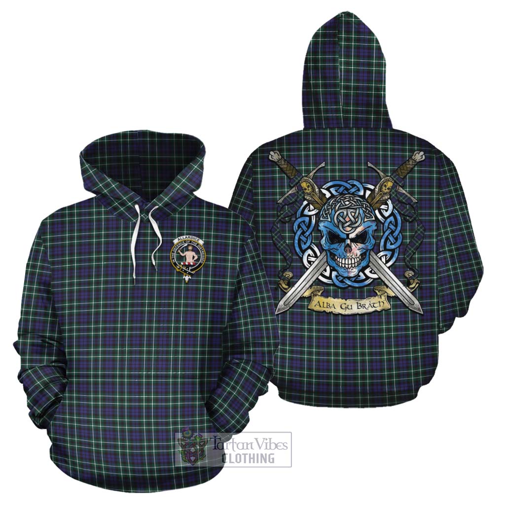 Allardice Tartan Cotton Hoodie with Family Crest Celtic Skull Style Zip Hoodie - Tartan Vibes Clothing