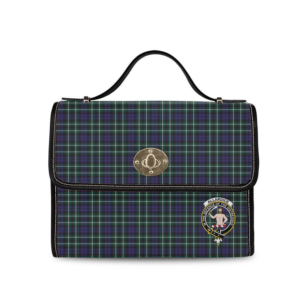Allardice Tartan Leather Strap Waterproof Canvas Bag with Family Crest - Tartanvibesclothing