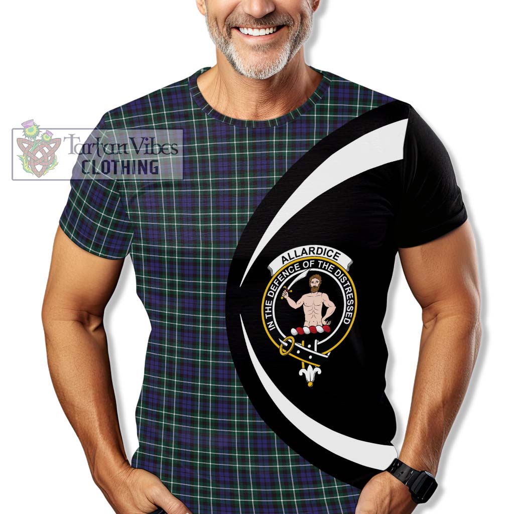 Allardice Tartan T-Shirt with Family Crest Circle Style - Tartan Vibes Clothing