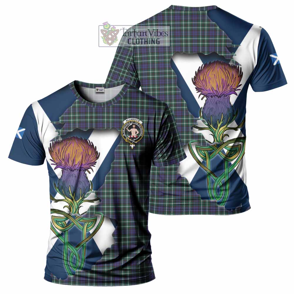 Tartan Vibes Clothing Allardice Tartan Family Crest T-Shirt Scottish Thistle Celtic Inspired