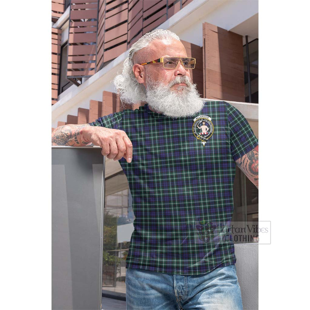 Allardice Tartan Cotton T-shirt with Family Crest Celtic Skull Style - Tartan Vibes Clothing