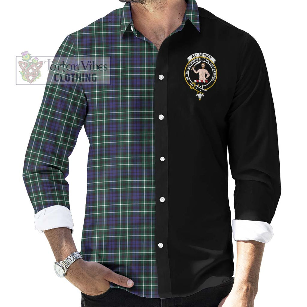Allardice Tartan Long Sleeve Button Shirt with Family Crest and Half Of Me Style - Tartanvibesclothing Shop