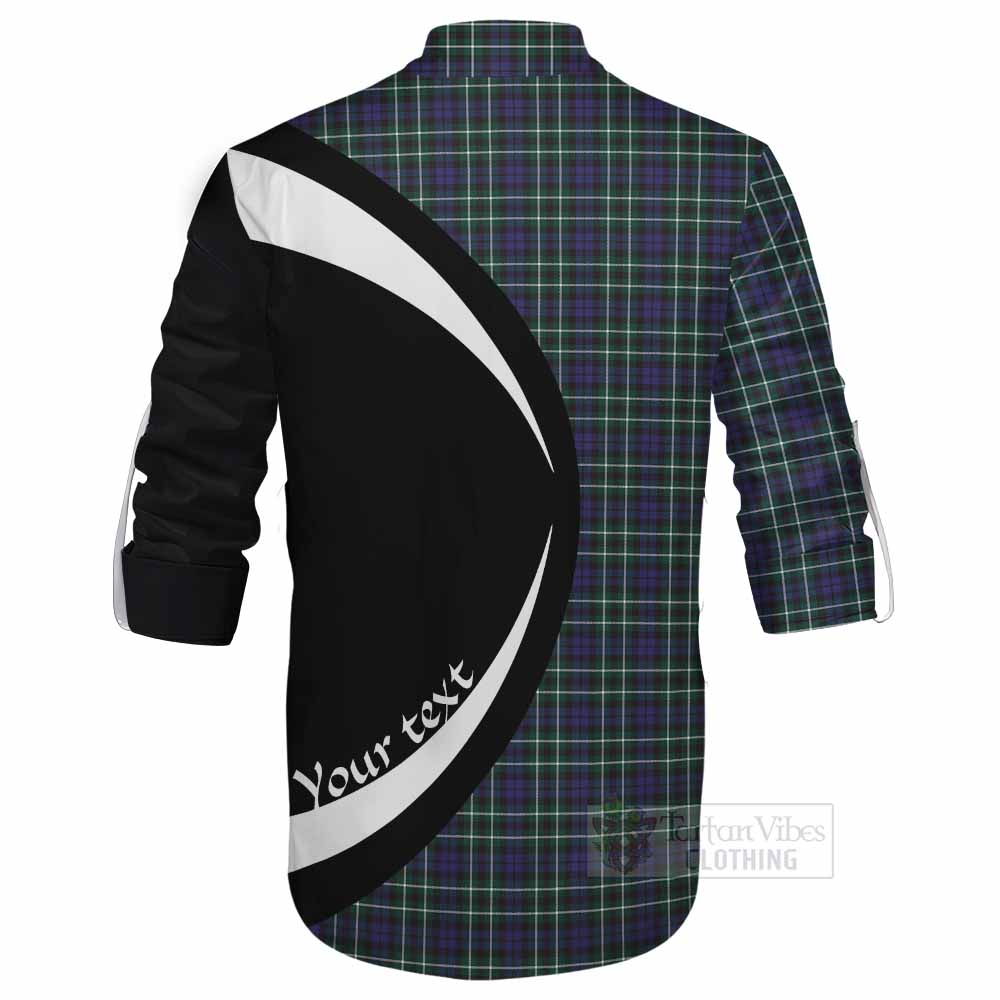 Allardice Tartan Ghillie Kilt Shirt with Family Crest Circle Style - Tartan Vibes Clothing