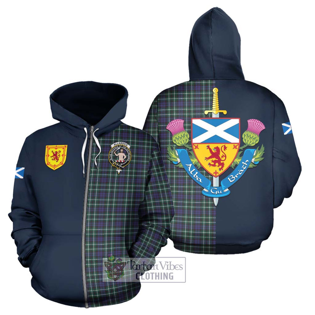 Allardice Tartan Hoodie Alba with Scottish Lion Royal Arm Half Style - Tartan Vibes Clothing