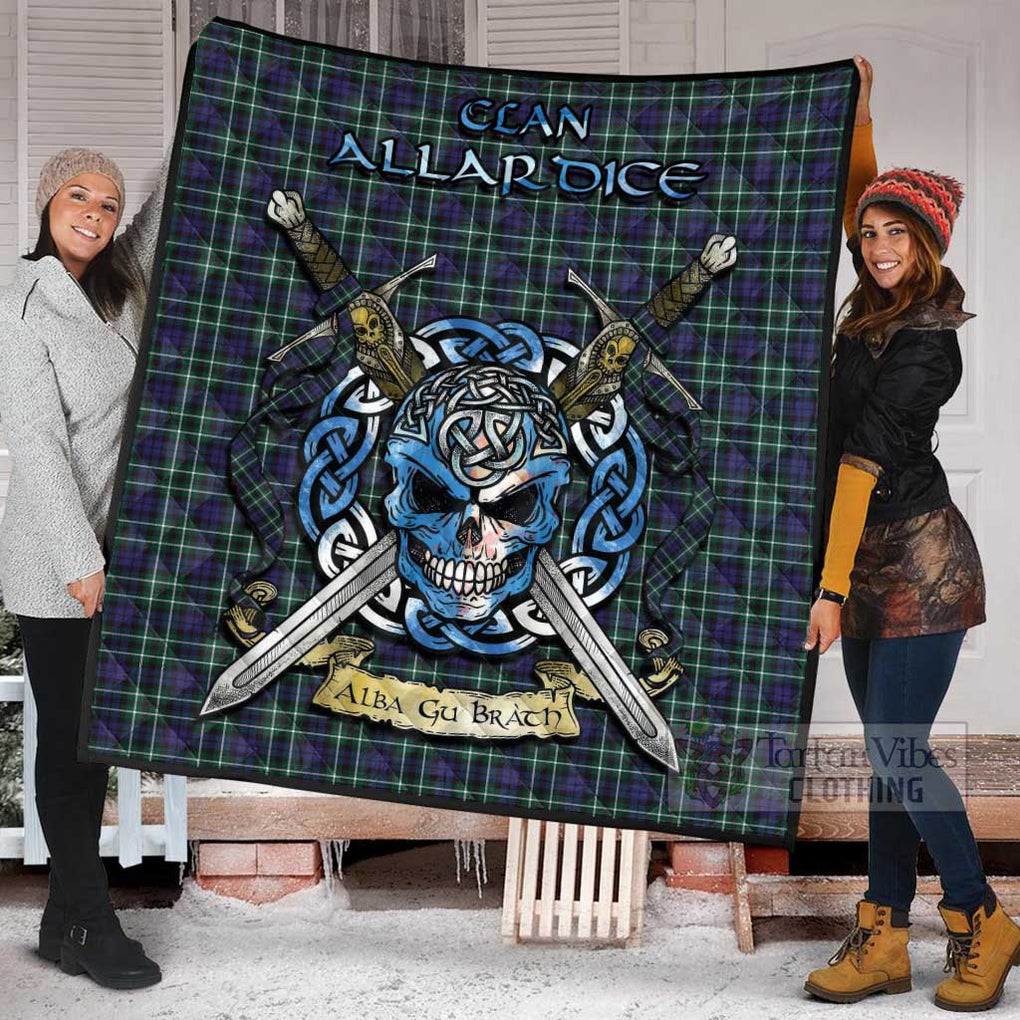 Allardice Tartan Quilt with Celtic Skull Alba Gu Brath Style - Tartan Vibes Clothing