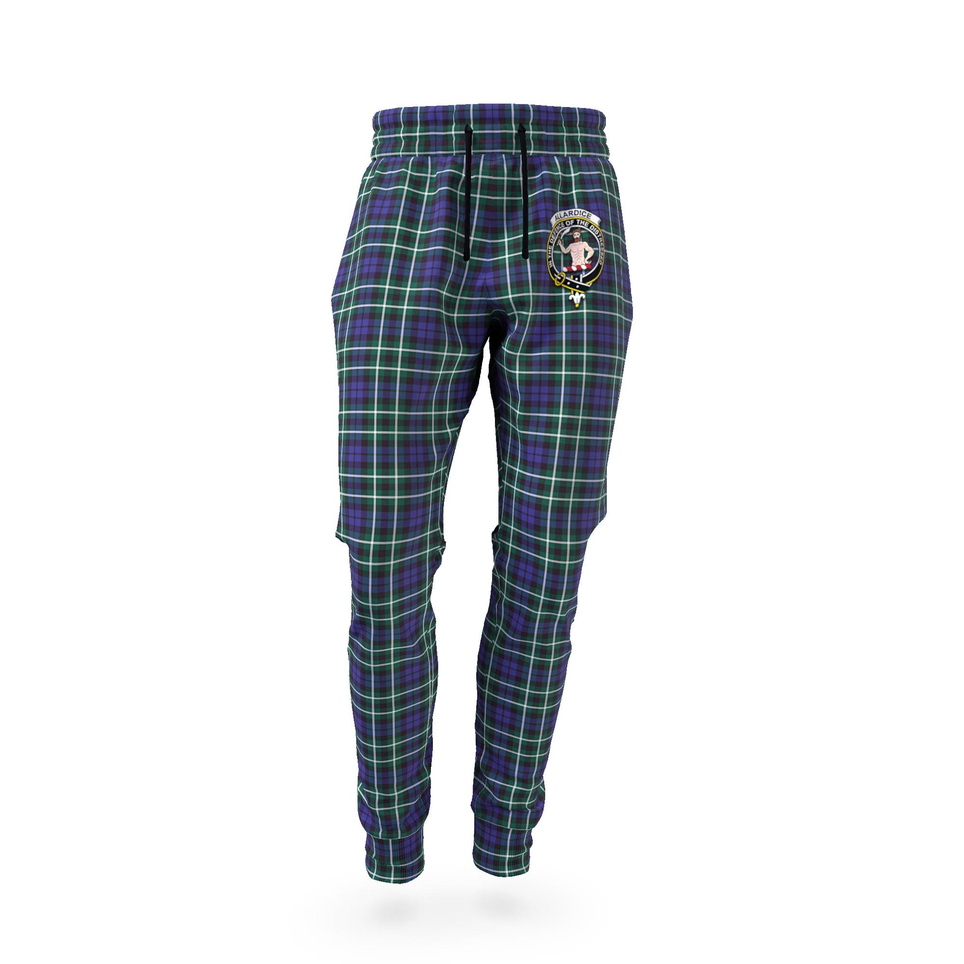 Allardice Tartan Joggers Pants with Family Crest - Tartan Vibes Clothing