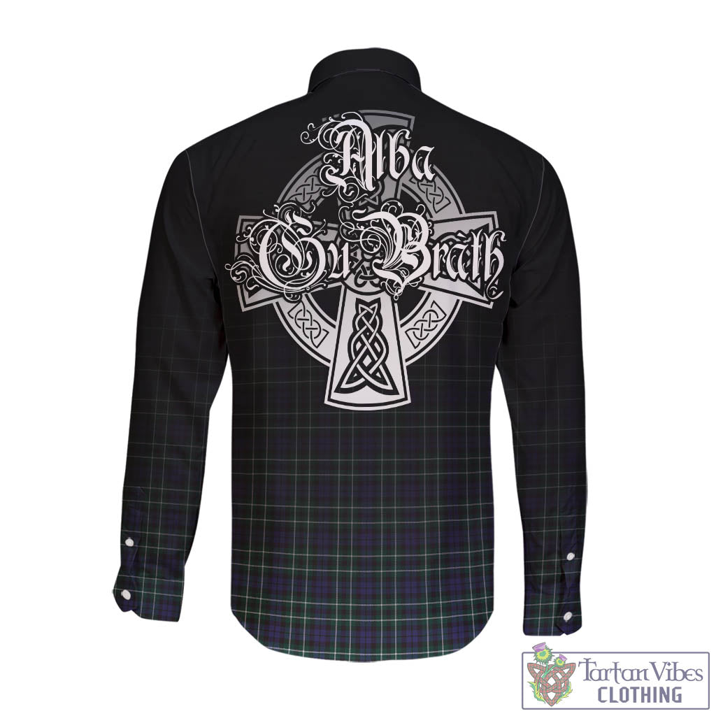 Tartan Vibes Clothing Allardice Tartan Long Sleeve Button Up Featuring Alba Gu Brath Family Crest Celtic Inspired