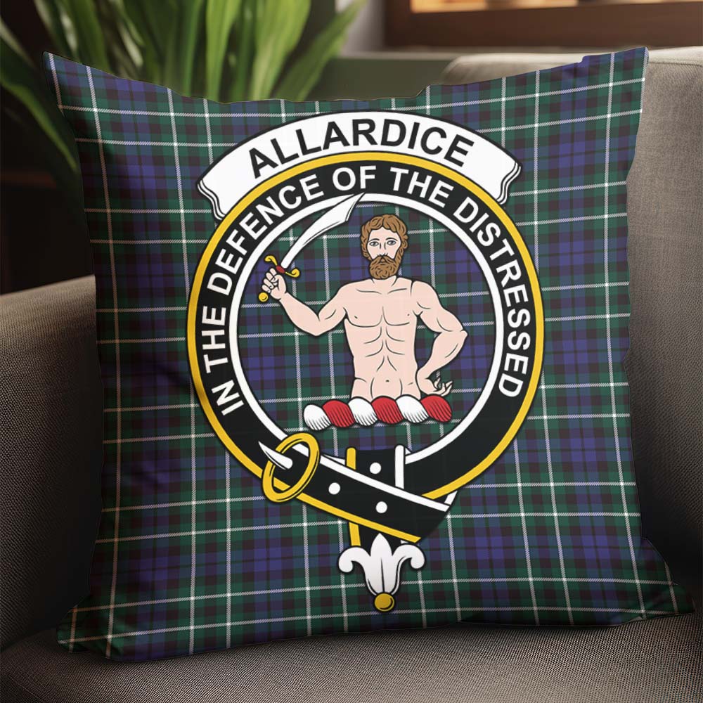Allardice Tartan Pillow Cover with Family Crest - Tartanvibesclothing