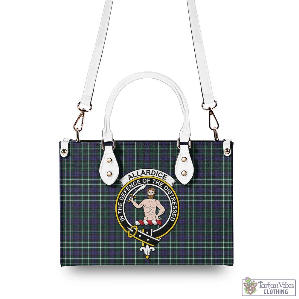 Tartan Vibes Clothing Allardice Tartan Luxury Leather Handbags with Family Crest