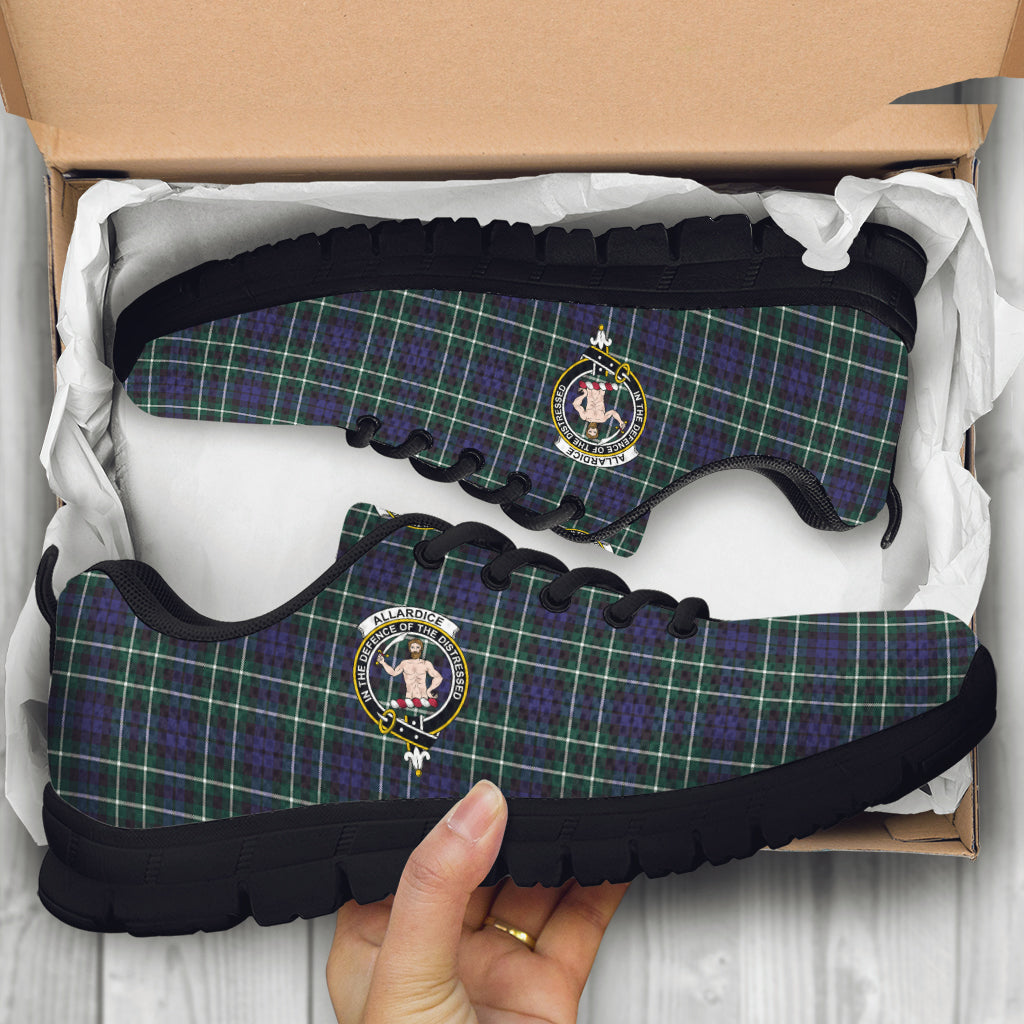 Allardice Tartan Sneakers with Family Crest - Tartan Vibes Clothing