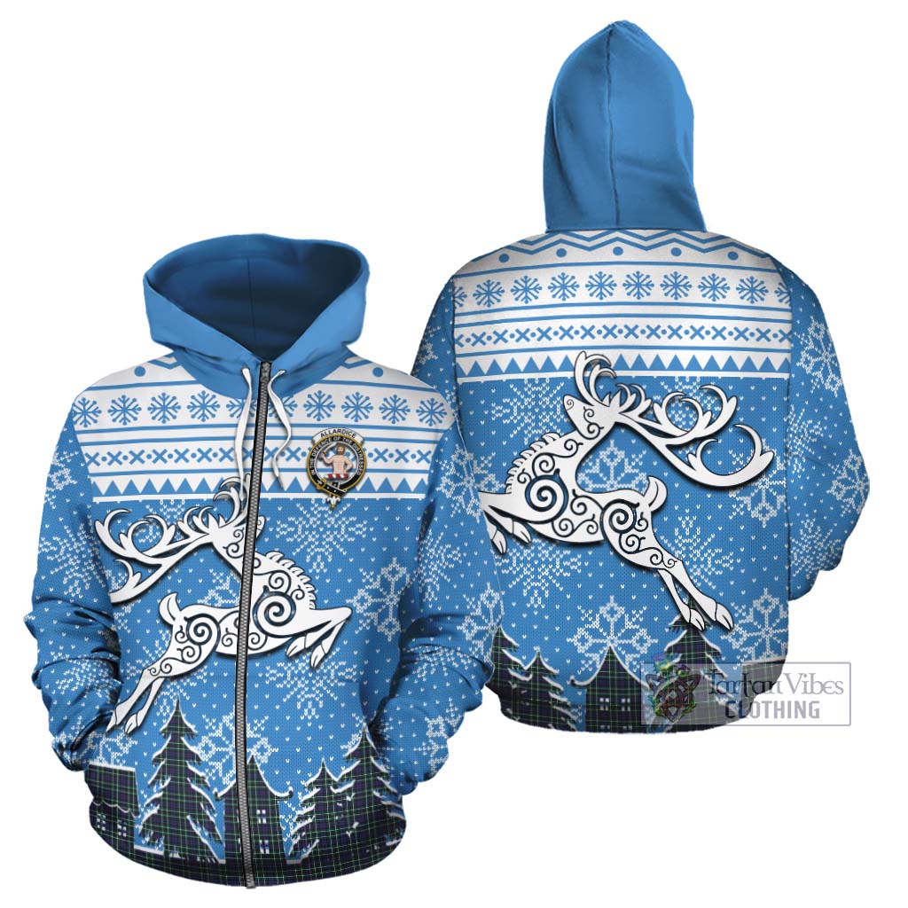 Allardice Clan Christmas Cotton Hoodie Celtic Reindeer Style - Tartan Vibes Clothing