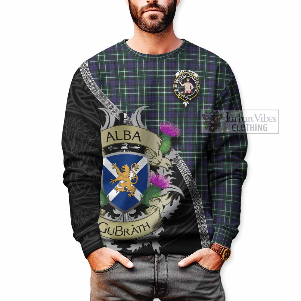 Allardice Tartan Family Crest Sweatshirt Lion Rampant Royal Thistle Shield Celtic Inspired - Tartan Vibes Clothing