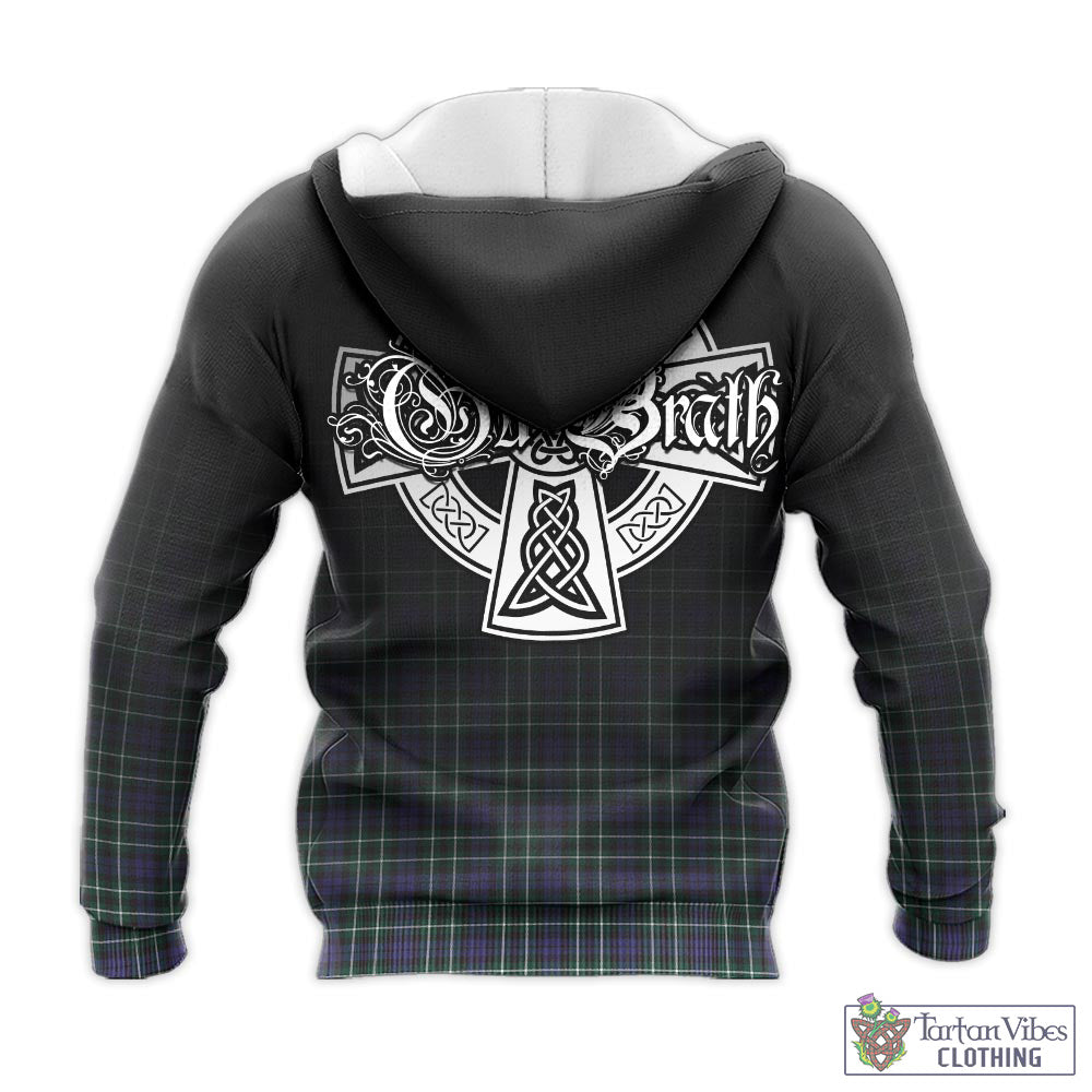 Tartan Vibes Clothing Allardice Tartan Knitted Hoodie Featuring Alba Gu Brath Family Crest Celtic Inspired