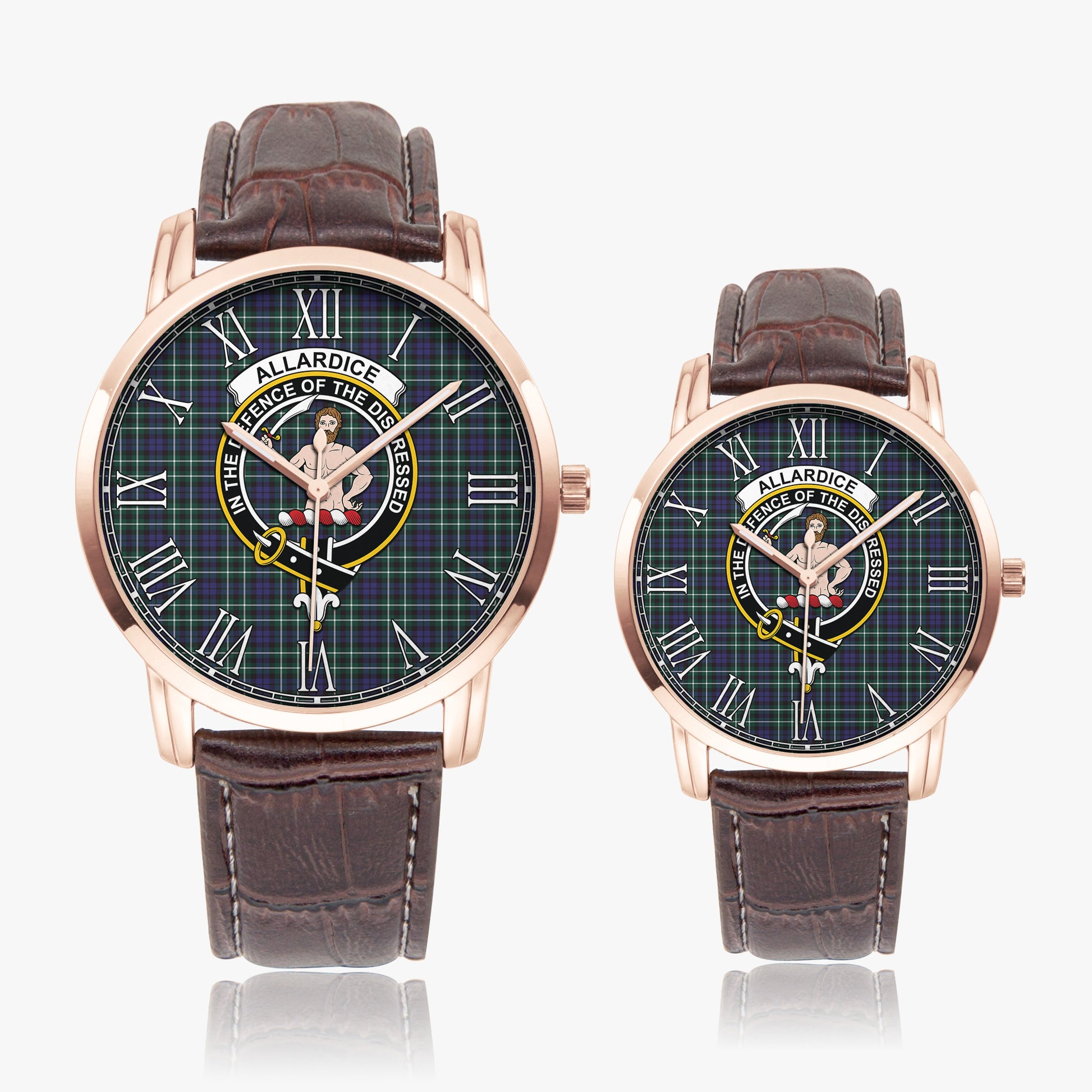 Allardice Tartan Family Crest Leather Strap Quartz Watch - Tartanvibesclothing