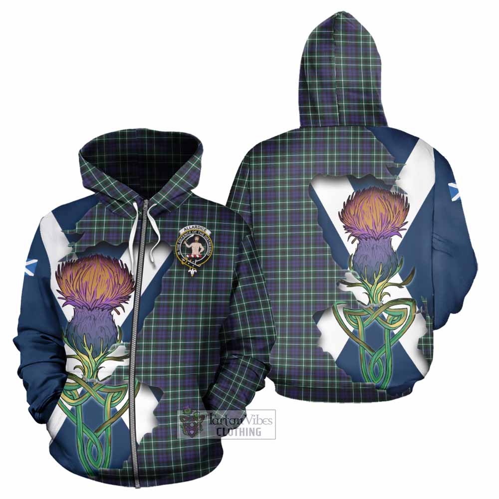 Tartan Vibes Clothing Allardice Tartan Family Crest Hoodie Scottish Thistle Celtic Inspired