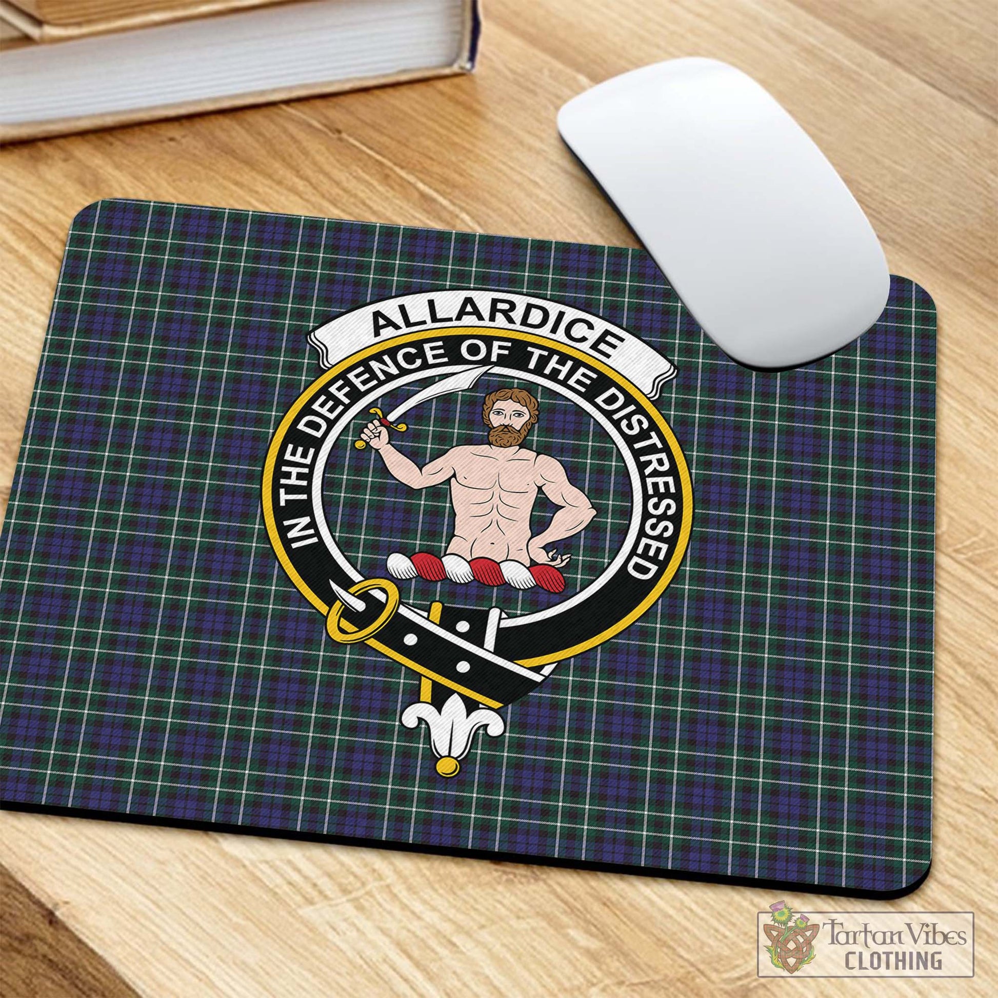 Tartan Vibes Clothing Allardice Tartan Mouse Pad with Family Crest