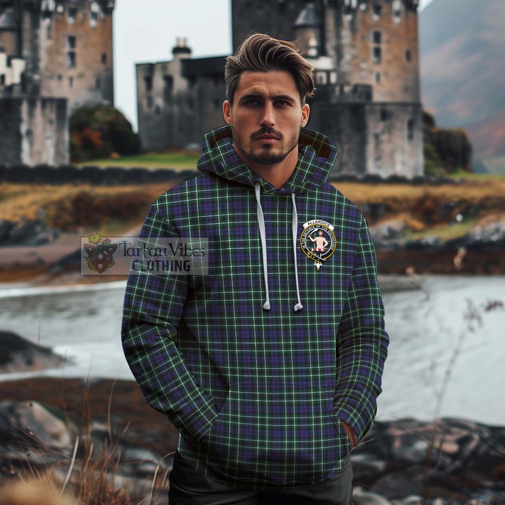 Allardice Tartan Cotton Hoodie with Family Crest Celtic Skull Style - Tartan Vibes Clothing