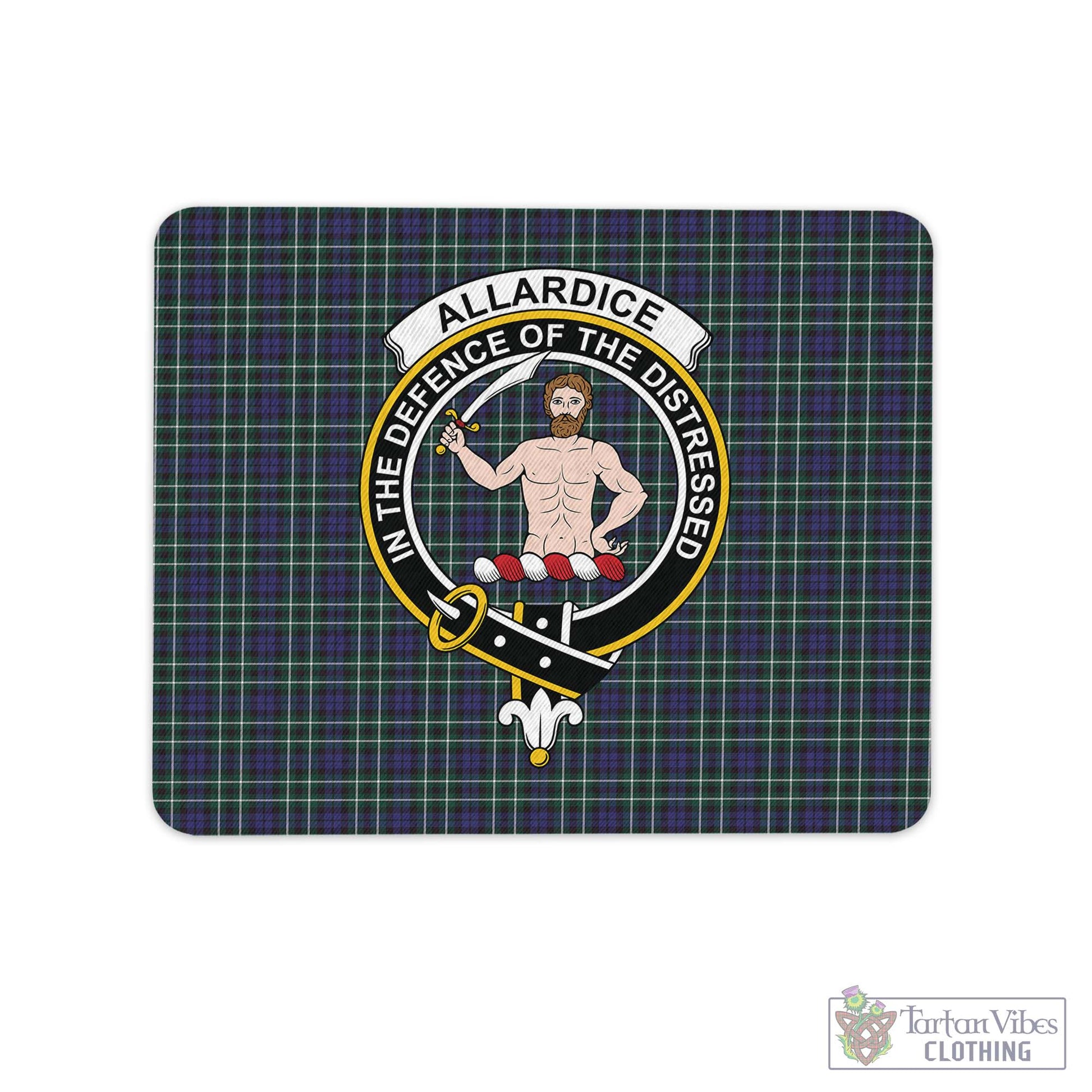 Tartan Vibes Clothing Allardice Tartan Mouse Pad with Family Crest