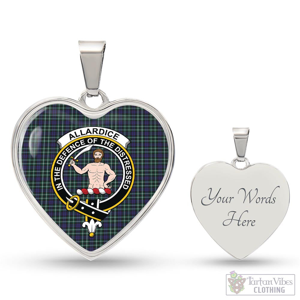 Tartan Vibes Clothing Allardice Tartan Heart Necklace with Family Crest