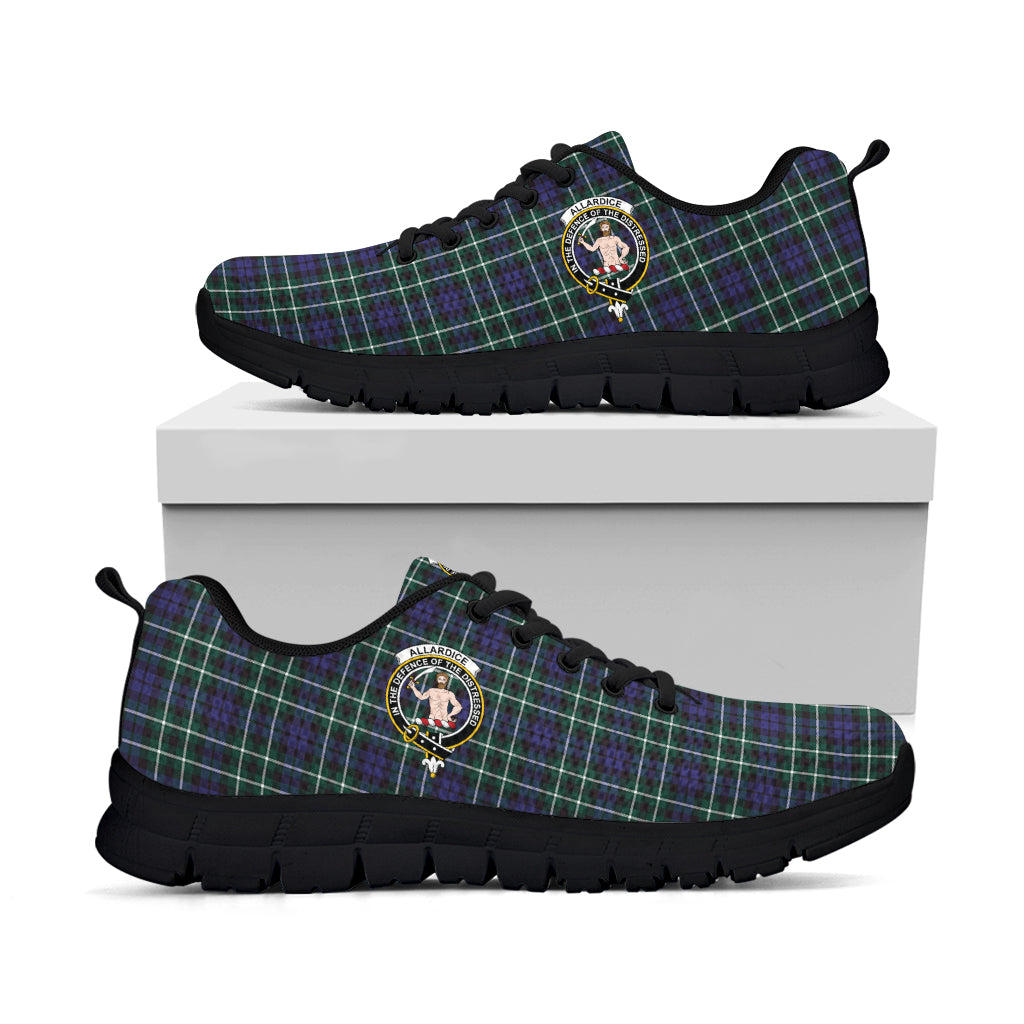 Allardice Tartan Sneakers with Family Crest - Tartan Vibes Clothing