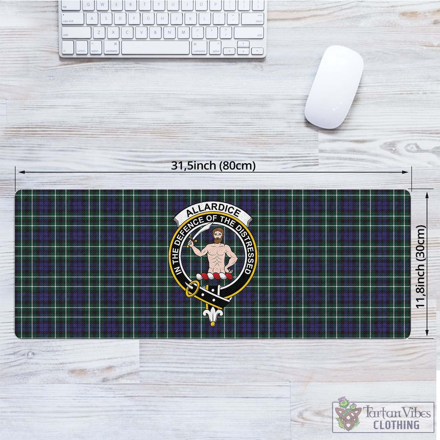 Tartan Vibes Clothing Allardice Tartan Mouse Pad with Family Crest
