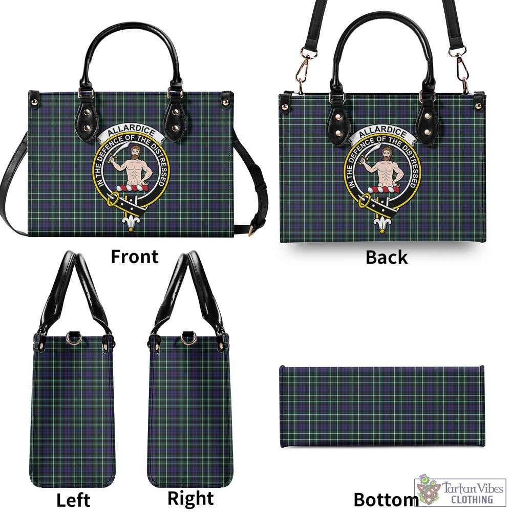 Tartan Vibes Clothing Allardice Tartan Luxury Leather Handbags with Family Crest