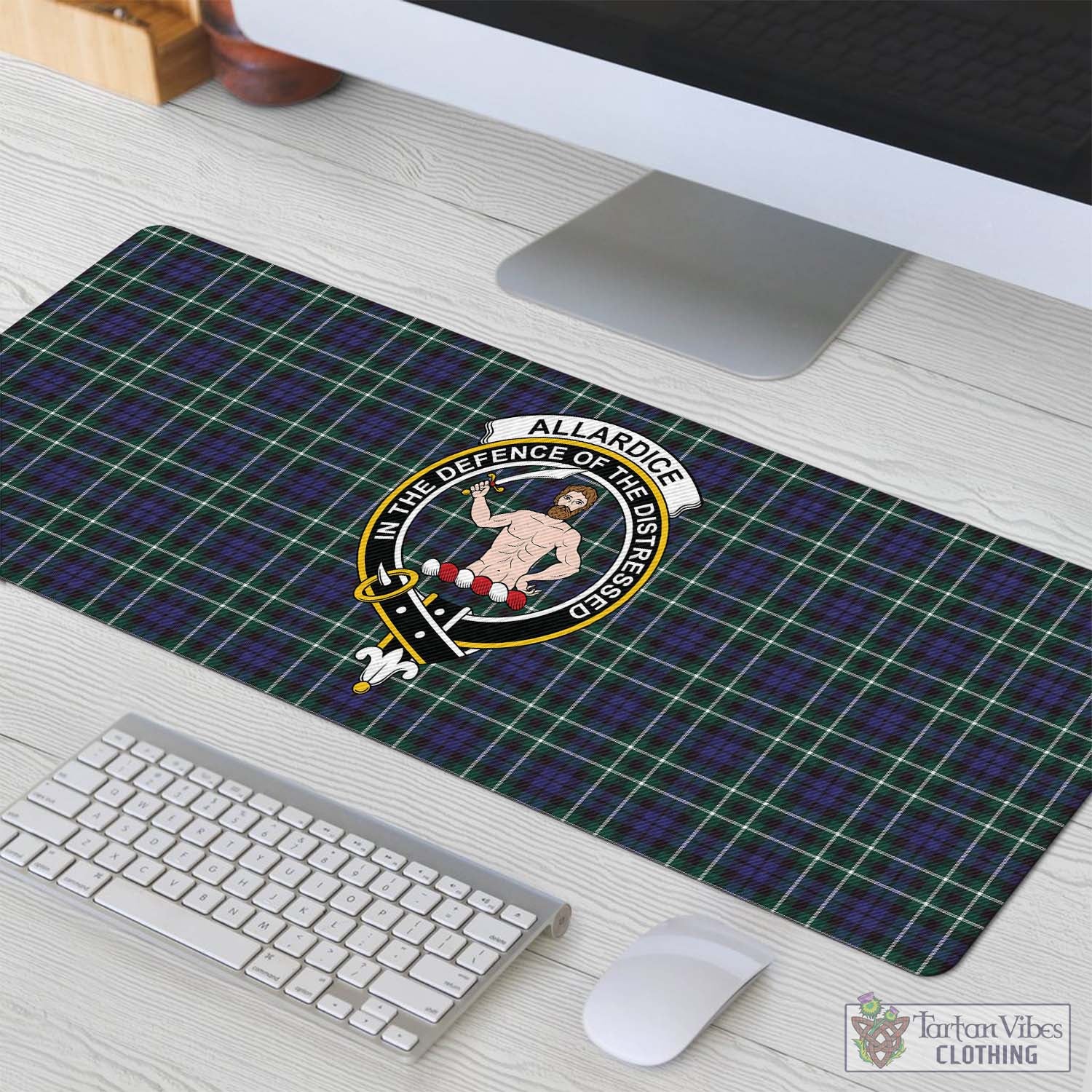 Tartan Vibes Clothing Allardice Tartan Mouse Pad with Family Crest