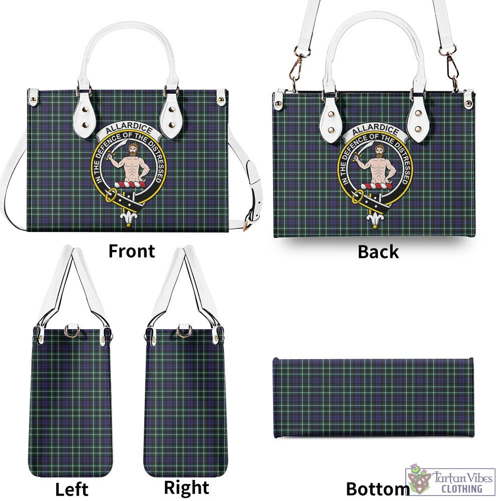 Tartan Vibes Clothing Allardice Tartan Luxury Leather Handbags with Family Crest