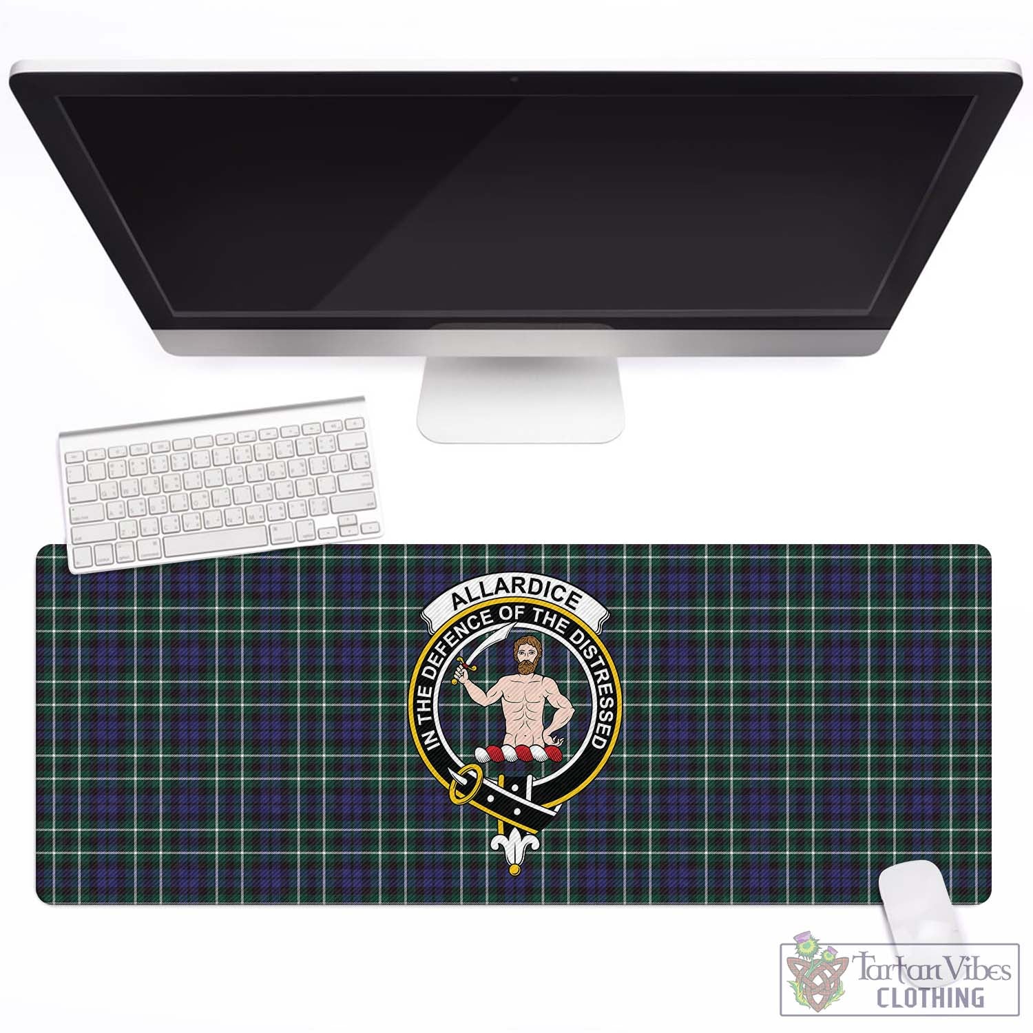 Tartan Vibes Clothing Allardice Tartan Mouse Pad with Family Crest