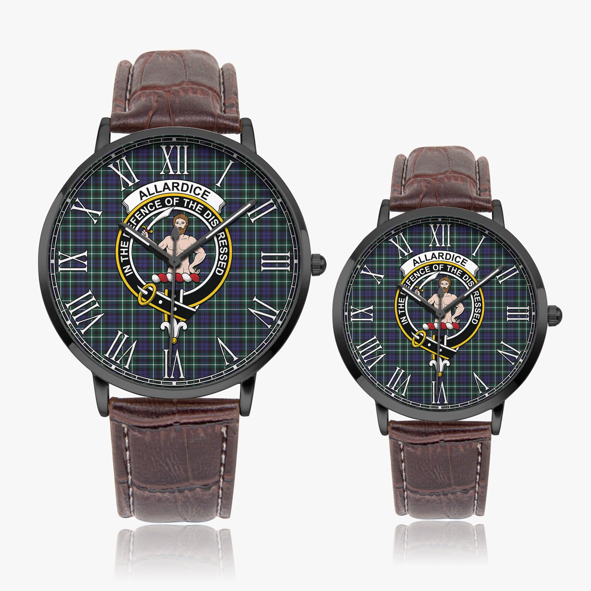 Allardice Tartan Family Crest Leather Strap Quartz Watch - Tartanvibesclothing