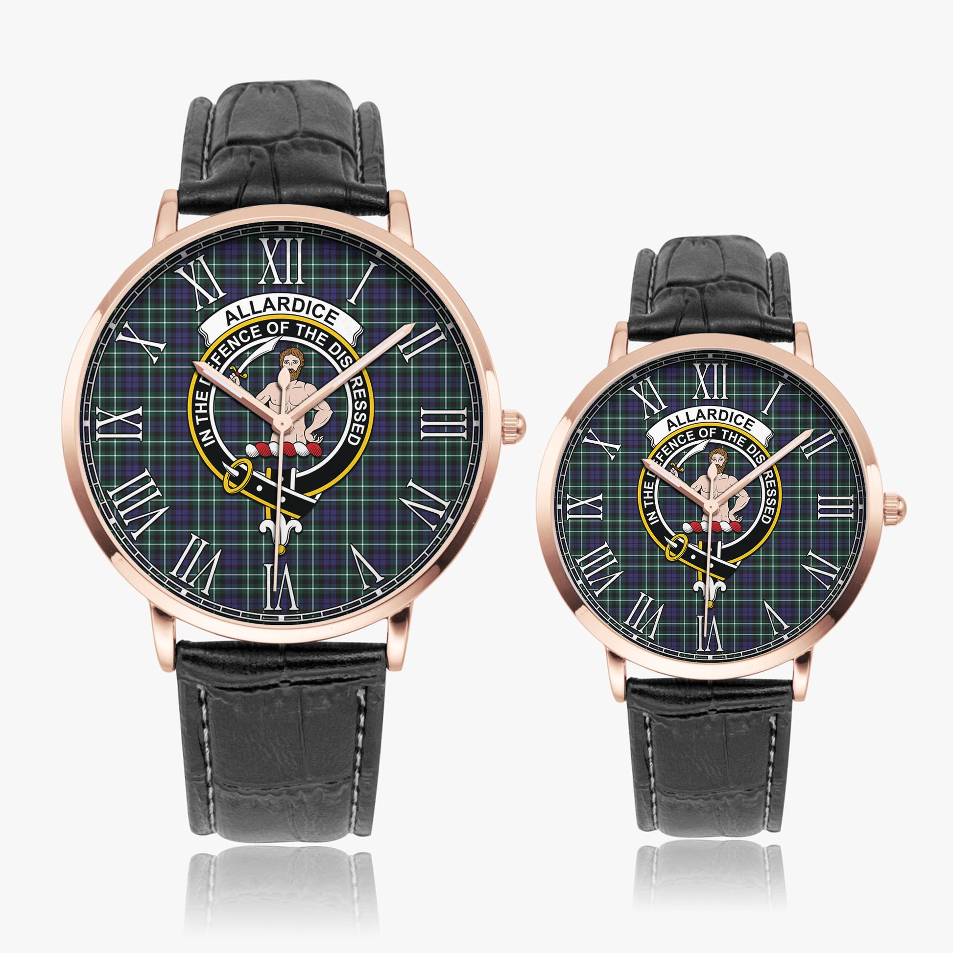 Allardice Tartan Family Crest Leather Strap Quartz Watch - Tartanvibesclothing