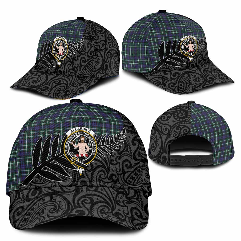 Allardice Crest Tartan Classic Cap with New Zealand Silver Fern Half Style