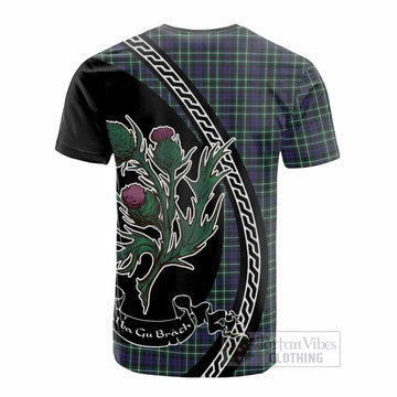 Allardice Family Crest Tartan Cotton T-shirt Alba Thistle Inspired