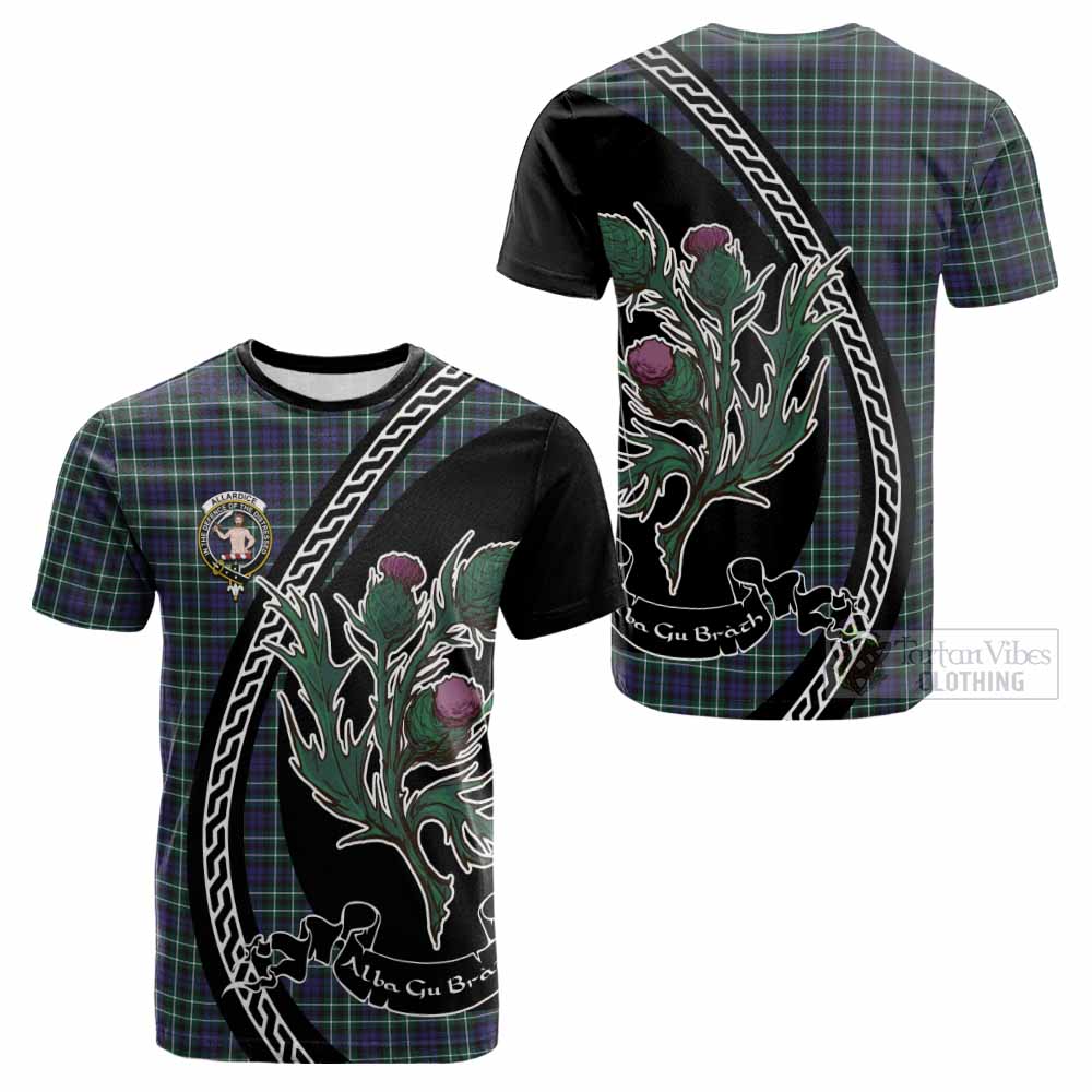 Allardice Family Crest Tartan Cotton T-shirt Alba Thistle Inspired - Tartan Vibes Clothing