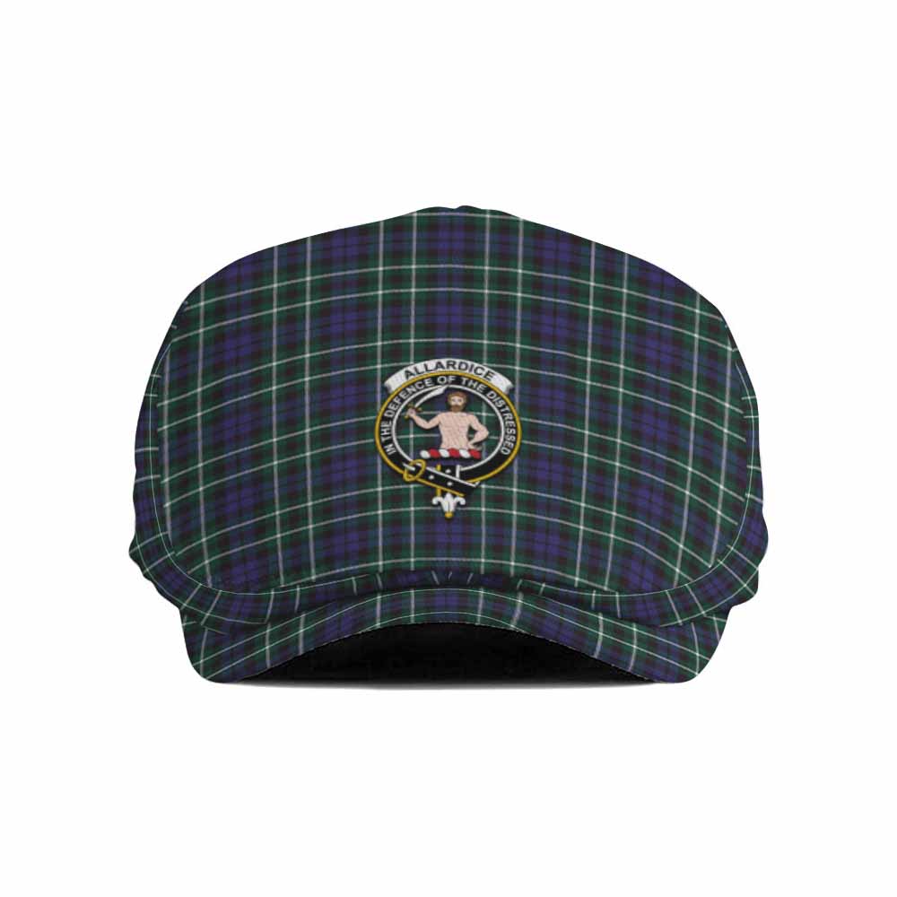Allardice Family Crest Tartan Jeff Cap, Tartan Flat Cap