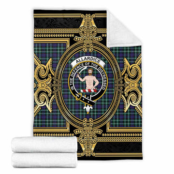 Allardice Scottish Tartan Crest Blanket Royal Stylized
