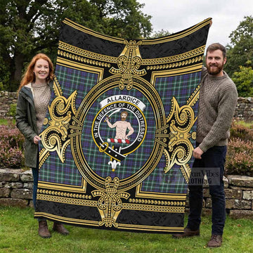 Allardice Scottish Tartan Crest Blanket Royal Stylized