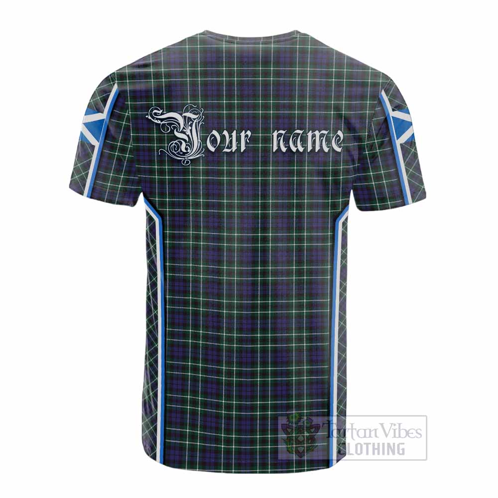Allardice Tartan Crest Cotton T-shirt Scotland Coat of Arm Flag Style - Tartan Vibes Clothing