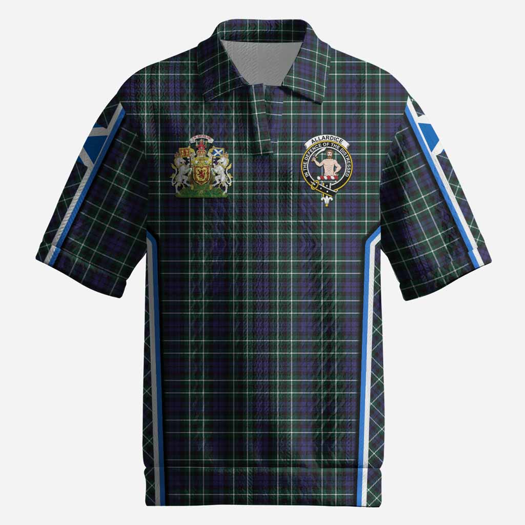 Allardice Tartan Crest Men’s Polo Sweater Top Scotland Coat of Arm Flag Style